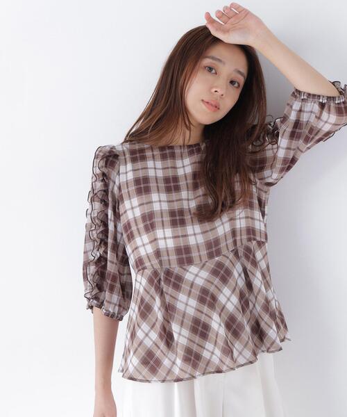 NATURAL BEAUTY BASIC(ナチュラルビューティーベーシック)の「オータムチェックペプラム(シャツ/ブラウス・レディース・ブラウン系その他/ブラック系その他2・フリ-)」の18枚目の写真