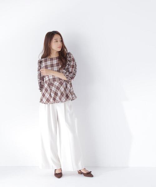 NATURAL BEAUTY BASIC(ナチュラルビューティーベーシック)の「オータムチェックペプラム(シャツ/ブラウス・レディース・ブラウン系その他/ブラック系その他2・フリ-)」の19枚目の写真