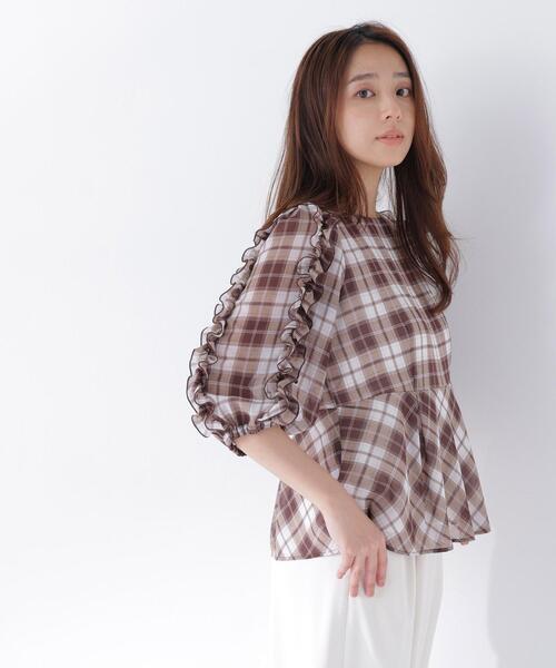 NATURAL BEAUTY BASIC(ナチュラルビューティーベーシック)の「オータムチェックペプラム(シャツ/ブラウス・レディース・ブラウン系その他/ブラック系その他2・フリ-)」の22枚目の写真