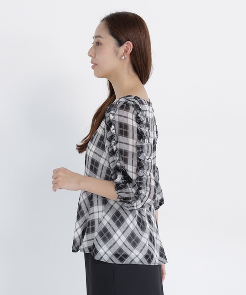 NATURAL BEAUTY BASIC(ナチュラルビューティーベーシック)の「オータムチェックペプラム(シャツ/ブラウス・レディース・ブラウン系その他/ブラック系その他2・フリ-)」の10枚目の写真