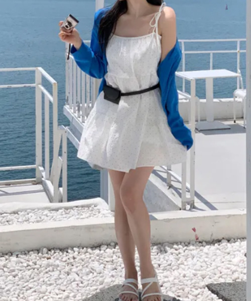 VIVID LADY(ビビッドレディー)の「ドット フレア キャミミニワンピース(ワンピース・レディース・ブラック/ホワイト・FREE)」の18枚目の写真