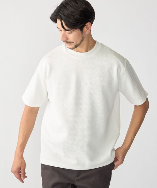 SHIPS(シップス)の「SHIPS: 膨れジャカード ヘリンボーン ショートスリーブ Tシャツ(Tシャツ/カットソー・メンズ・ネイビー/グレー/ホワイト・X-LARGE/LARGE/MEDIUM/SMALL)」の9枚目の写真