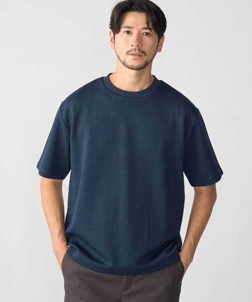 SHIPS(シップス)の「SHIPS: 膨れジャカード ヘリンボーン ショートスリーブ Tシャツ(Tシャツ/カットソー・メンズ・ネイビー/グレー/ホワイト・X-LARGE/LARGE/MEDIUM/SMALL)」の10枚目の写真
