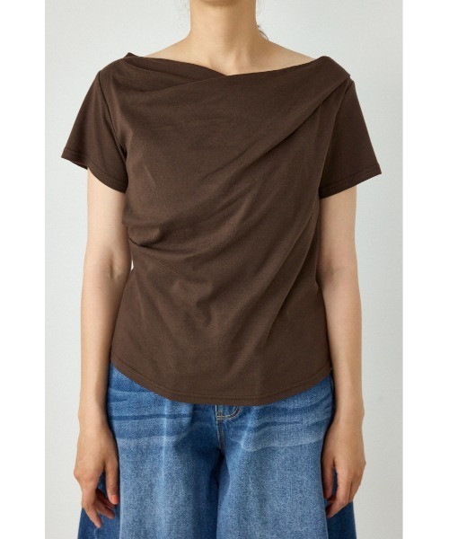 RODEO CROWNS WIDE BOWL(ロデオクラウンズワイドボウル)の「マルチWAYドレープTシャツ(Tシャツ/カットソー・レディース・オフホワイト/ブラック/グリーン系その他/ブラウン・FREE)」の6枚目の写真