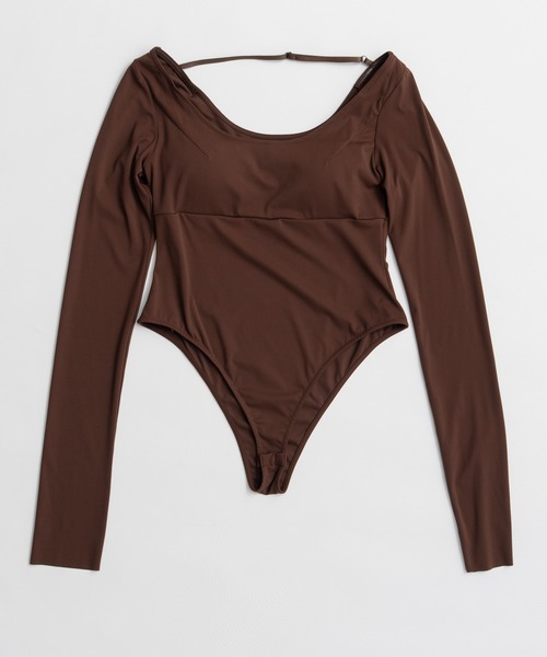 MAISON SPECIAL(メゾンスペシャル)の「Open-Neck Bodysuit/オープンネックボディスーツ(Tシャツ/カットソー・レディース・ブラック/ブラウン/パープル・FREE)」の14枚目の写真