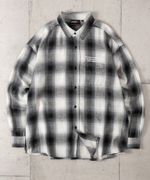 BRANDALISED(ブランダライズド)の「【ab】〔BRANDALISED/ブランダライズド〕アートプリント オンブレチェックシャツ NO FUTURE(シャツ/ブラウス・メンズ・ホワイト/ブラック/ブラウン・MEDIUM/LARGE)」の11枚目の写真