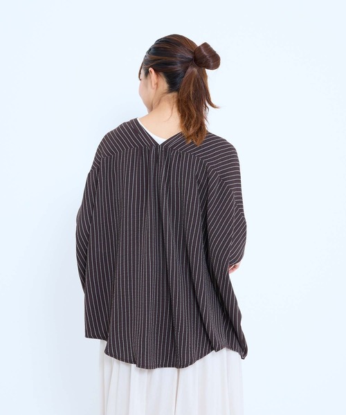 HEART MARKET(ハートマーケット)の「【接触冷感×吸水速乾】シボサテン裾タックスキッパープルオーバー(シャツ/ブラウス・レディース・ブラウン系/ブラック/ナチュラル/ベージュ系/ダークブラウン・FREE)」の15枚目の写真