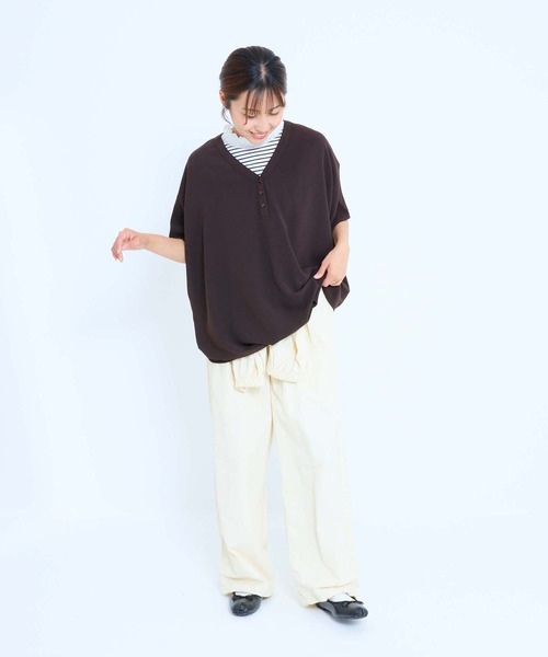 HEART MARKET(ハートマーケット)の「【接触冷感×吸水速乾】シボサテン裾タックスキッパープルオーバー(シャツ/ブラウス・レディース・ブラウン系/ブラック/ナチュラル/ベージュ系/ダークブラウン・FREE)」の22枚目の写真