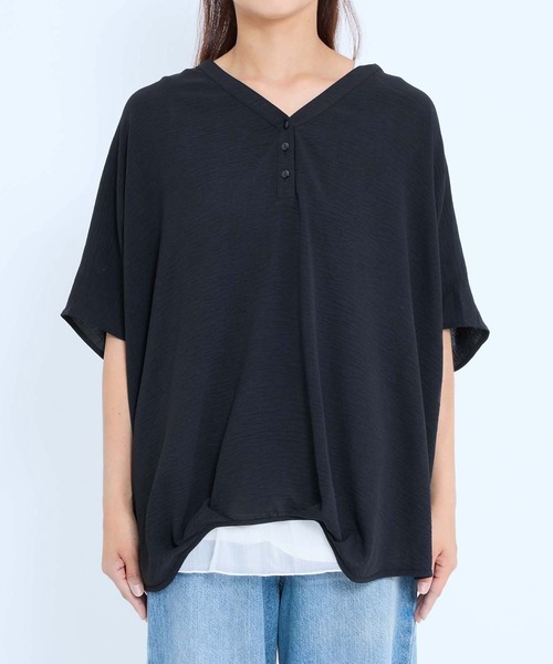 HEART MARKET(ハートマーケット)の「【接触冷感×吸水速乾】シボサテン裾タックスキッパープルオーバー(シャツ/ブラウス・レディース・ブラウン系/ブラック/ナチュラル/ベージュ系/ダークブラウン・FREE)」の11枚目の写真