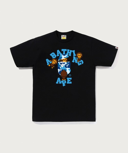A BATHING APE(アベイシングエイプ)の「ABC CAMO COLLEGE MILO TEE(Tシャツ/カットソー・メンズ・ホワイト×グリーン/ブラック×ピンク/ブラック×ブルー/ホワイト×ブルー/ホワイト×ピンク/ブラック×グリーン・XX-LARGE/LARGE/MEDIUM/SMALL/X-LARGE/XXX-LARGE)」の4枚目の写真