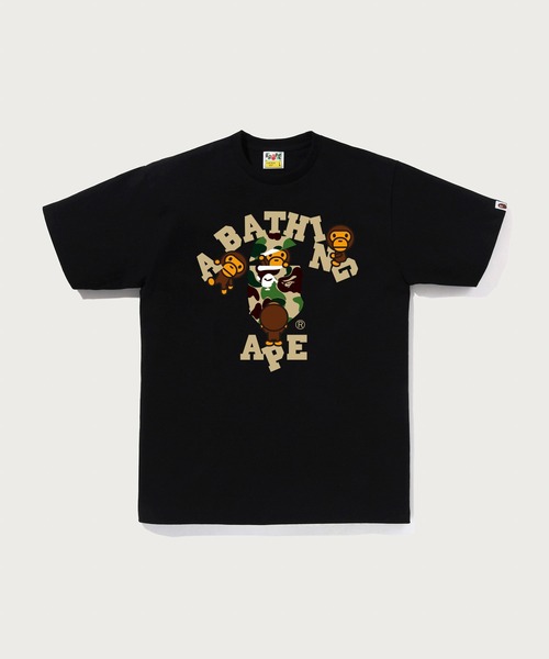 A BATHING APE(アベイシングエイプ)の「ABC CAMO COLLEGE MILO TEE(Tシャツ/カットソー・メンズ・ホワイト×グリーン/ブラック×ピンク/ブラック×ブルー/ホワイト×ブルー/ホワイト×ピンク/ブラック×グリーン・XX-LARGE/LARGE/MEDIUM/SMALL/X-LARGE/XXX-LARGE)」の5枚目の写真