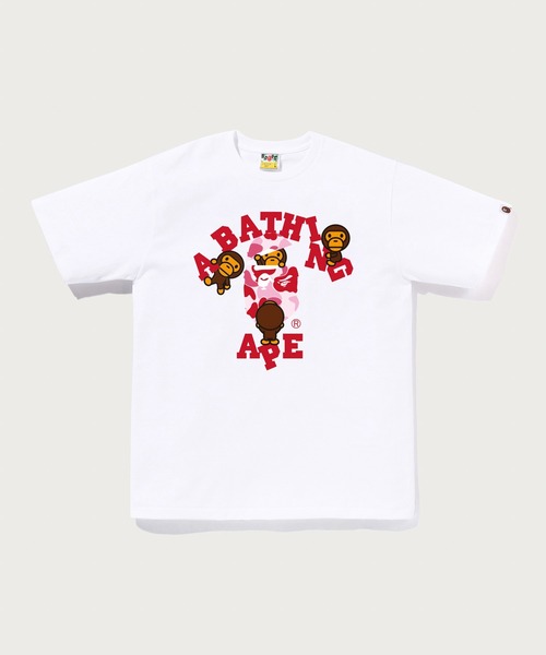 A BATHING APE(アベイシングエイプ)の「ABC CAMO COLLEGE MILO TEE(Tシャツ/カットソー・メンズ・ホワイト×グリーン/ブラック×ピンク/ブラック×ブルー/ホワイト×ブルー/ホワイト×ピンク/ブラック×グリーン・XX-LARGE/LARGE/MEDIUM/SMALL/X-LARGE/XXX-LARGE)」の3枚目の写真