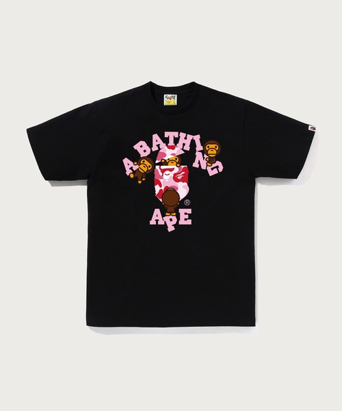 A BATHING APE(アベイシングエイプ)の「ABC CAMO COLLEGE MILO TEE(Tシャツ/カットソー・メンズ・ホワイト×グリーン/ブラック×ピンク/ブラック×ブルー/ホワイト×ブルー/ホワイト×ピンク/ブラック×グリーン・XX-LARGE/LARGE/MEDIUM/SMALL/X-LARGE/XXX-LARGE)」の6枚目の写真