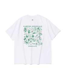 エクスプローラーキャンピンググラフィック半袖Tシャツ(ホワイト)