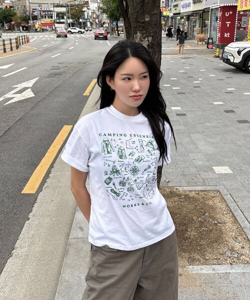 WORKS & CO.（ワークス アンド コー）の「エクスプローラーキャンピンググラフィック半袖Tシャツ（ホワイト）（Tシャツ/カットソー・メンズ・その他・2XL/X-LARGE/SMALL/LARGE/MEDIUM）」の12枚目の写真