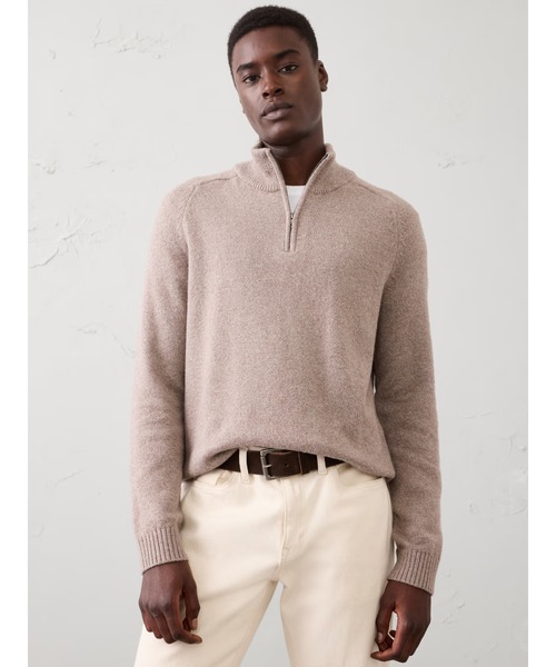 BANANA REPUBLIC FACTORY STORE(バナナリパブリック ファクトリーストア)の「BANANA REPUBLIC FACTORY STORE Cozy ハーフジップセーター(ニット/セーター・メンズ・ナチュラル/グレー・XL/L/S/M)」の2枚目の写真
