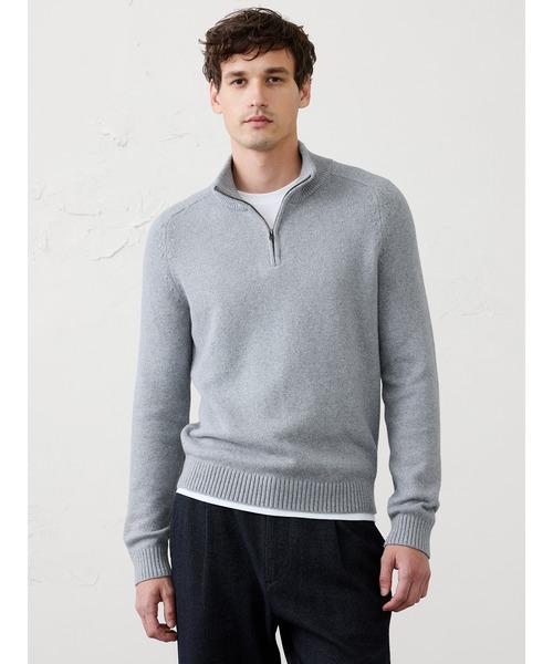 BANANA REPUBLIC FACTORY STORE(バナナリパブリック ファクトリーストア)の「BANANA REPUBLIC FACTORY STORE Cozy ハーフジップセーター(ニット/セーター・メンズ・ナチュラル/グレー・XL/L/S/M)」の1枚目の写真