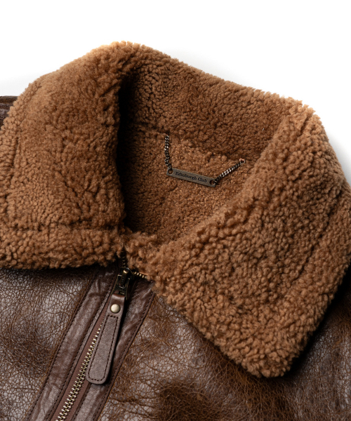 EDINBURGH CLUB（エディンバラクラブ）の「RAF Irvin flying jacket [BROWN]（ムートンコート・メンズ・ブラウン・MEDIUM/LARGE/X-LARGE）」の3枚目の写真