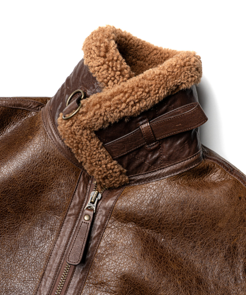 EDINBURGH CLUB（エディンバラクラブ）の「RAF Irvin flying jacket [BROWN]（ムートンコート・メンズ・ブラウン・MEDIUM/LARGE/X-LARGE）」の4枚目の写真