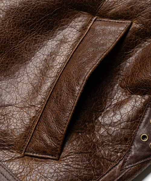 EDINBURGH CLUB（エディンバラクラブ）の「RAF Irvin flying jacket [BROWN]（ムートンコート・メンズ・ブラウン・MEDIUM/LARGE/X-LARGE）」の6枚目の写真