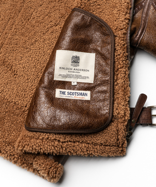 EDINBURGH CLUB（エディンバラクラブ）の「RAF Irvin flying jacket [BROWN]（ムートンコート・メンズ・ブラウン・MEDIUM/LARGE/X-LARGE）」の8枚目の写真