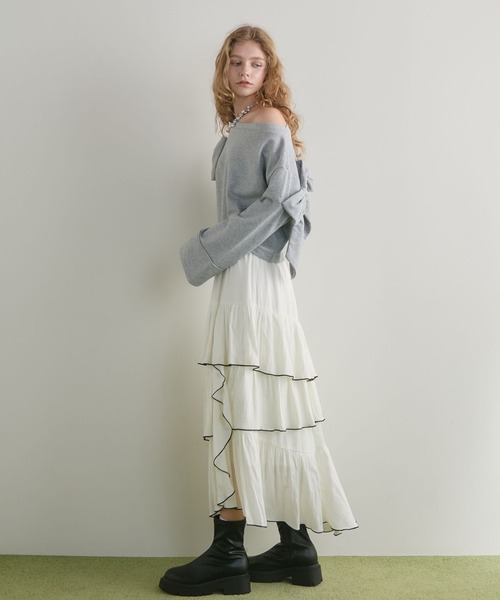 archives(アルシーヴ)の「ダブルリボンスウェットPO(Tシャツ/カットソー・レディース・グレー/ブラウン/アイボリー・MEDIUM)」の15枚目の写真