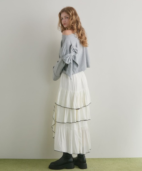 archives(アルシーヴ)の「ダブルリボンスウェットPO(Tシャツ/カットソー・レディース・グレー/ブラウン/アイボリー・MEDIUM)」の16枚目の写真