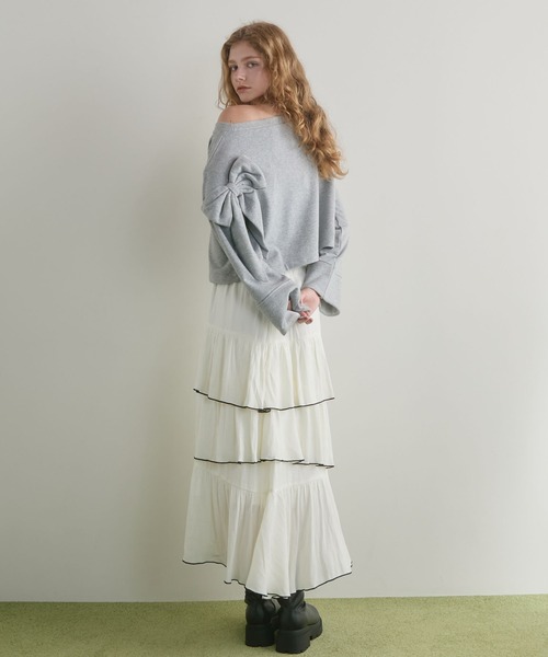 archives(アルシーヴ)の「ダブルリボンスウェットPO(Tシャツ/カットソー・レディース・グレー/ブラウン/アイボリー・MEDIUM)」の17枚目の写真