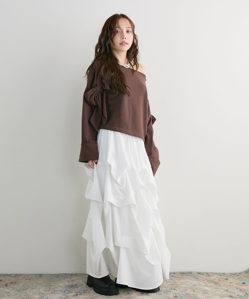 archives(アルシーヴ)の「ダブルリボンスウェットPO(Tシャツ/カットソー・レディース・グレー/ブラウン/アイボリー・MEDIUM)」の9枚目の写真