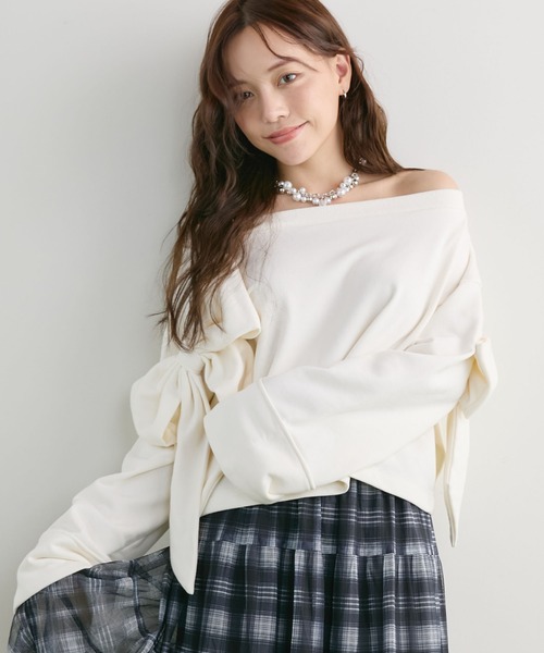 archives(アルシーヴ)の「ダブルリボンスウェットPO(Tシャツ/カットソー・レディース・グレー/ブラウン/アイボリー・MEDIUM)」の18枚目の写真
