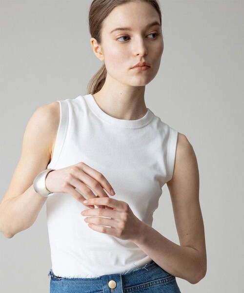 allureville(アルアバイル)の「【FLORE FLORE(フローレフローレ)】ESME TANK(Tシャツ/カットソー・レディース・ホワイト/レッド・1)」の3枚目の写真