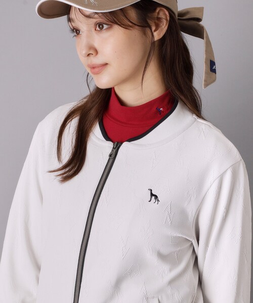adabat(アダバット)の「【ADABAT NAVY】UVケア フルールドリスジャカードブルゾン(ブルゾン・レディース・ブラック系3/ホワイト系6・38/42/40)」の4枚目の写真