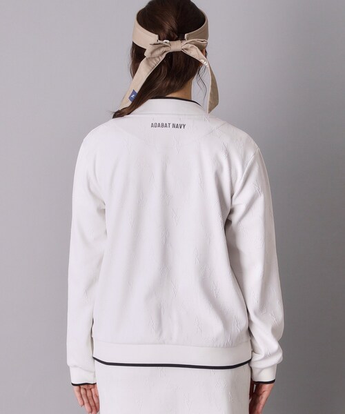 adabat(アダバット)の「【ADABAT NAVY】UVケア フルールドリスジャカードブルゾン(ブルゾン・レディース・ブラック系3/ホワイト系6・38/42/40)」の15枚目の写真