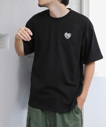 左胸ハート刺繍 2タイプ ショートスリーブ Tシャツ