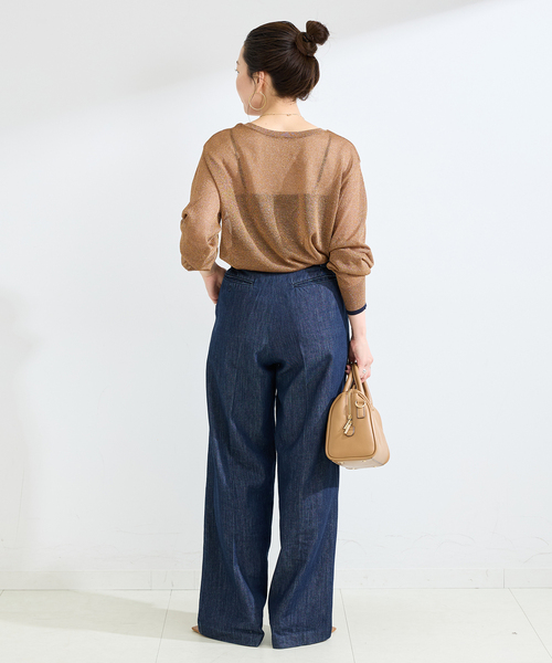 B.C STOCK(ベーセーストック)の「手洗い可 / シアーラメニット(ニット/セーター・レディース・ブラウン/ベージュ/ブラック・FREE)」の19枚目の写真