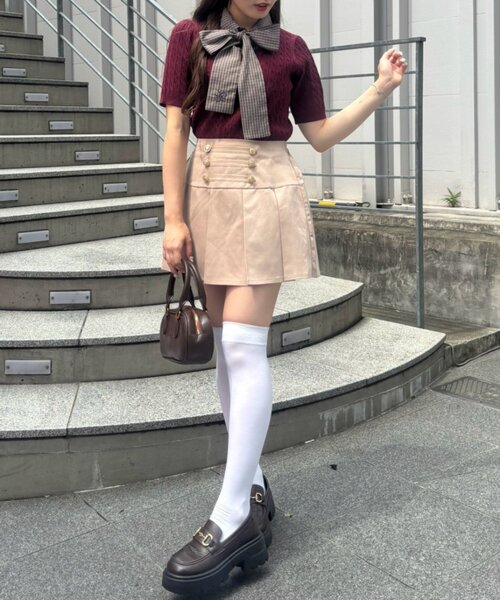 continuer de NICE CLAUP(コンティニューデナイスクラップ)の「ナポレオン風ミニSK(スカート・レディース・ベージュ/ネイビー/カーキ・FREE)」の22枚目の写真