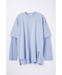 layered sheer long-sleeves t-shirt