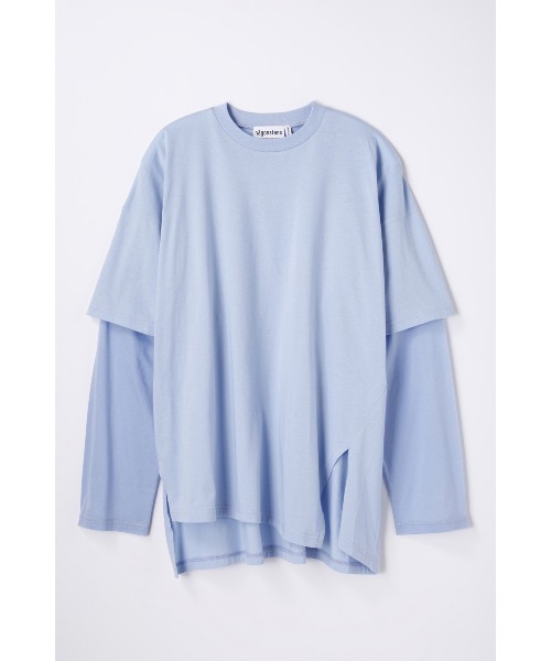 nagonstans(ナゴンスタンス)の「layered sheer long-sleeves t-shirt(Tシャツ/カットソー・レディース・ライトブルー・MEDIUM)」の1枚目の写真
