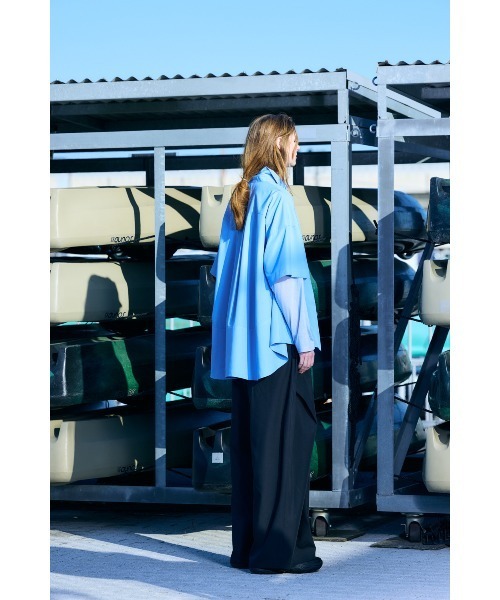 nagonstans(ナゴンスタンス)の「layered sheer long-sleeves t-shirt(Tシャツ/カットソー・レディース・ライトブルー・MEDIUM)」の4枚目の写真