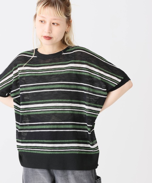 HEART MARKET(ハートマーケット)の「スラブニットドルマンプルオーバー(Tシャツ/カットソー・レディース・ナチュラル/ブラウン系/ネイビー/マスタード/ベージュ系/ブラック系・FREE)」の1枚目の写真