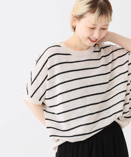 HEART MARKET(ハートマーケット)の「スラブニットドルマンプルオーバー(Tシャツ/カットソー・レディース・ナチュラル/ブラウン系/ネイビー/マスタード/ベージュ系/ブラック系・FREE)」の4枚目の写真