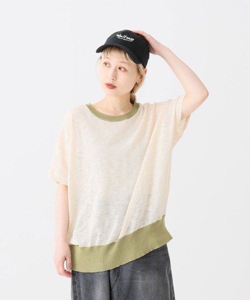 HEART MARKET(ハートマーケット)の「スラブニットドルマンプルオーバー(Tシャツ/カットソー・レディース・ナチュラル/ブラウン系/ネイビー/マスタード/ベージュ系/ブラック系・FREE)」の3枚目の写真