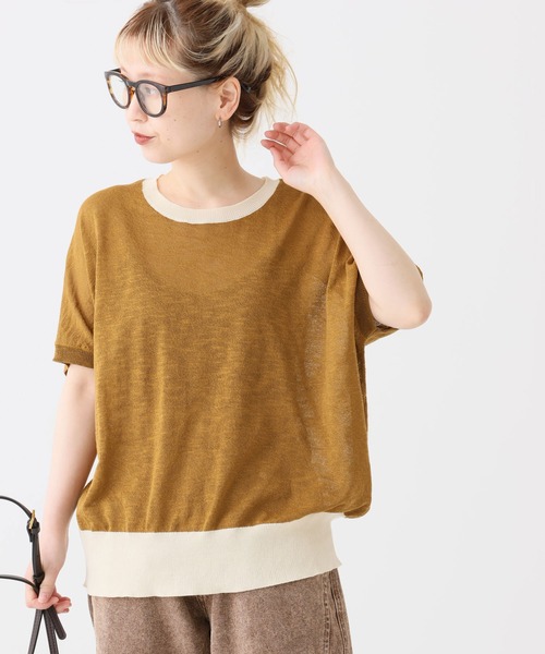 HEART MARKET(ハートマーケット)の「スラブニットドルマンプルオーバー(Tシャツ/カットソー・レディース・ナチュラル/ブラウン系/ネイビー/マスタード/ベージュ系/ブラック系・FREE)」の6枚目の写真