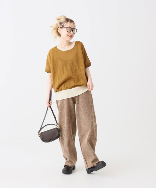 HEART MARKET(ハートマーケット)の「スラブニットドルマンプルオーバー(Tシャツ/カットソー・レディース・ナチュラル/ブラウン系/ネイビー/マスタード/ベージュ系/ブラック系・FREE)」の7枚目の写真