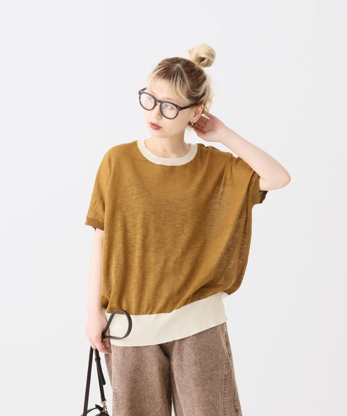 HEART MARKET(ハートマーケット)の「スラブニットドルマンプルオーバー(Tシャツ/カットソー・レディース・ナチュラル/ブラウン系/ネイビー/マスタード/ベージュ系/ブラック系・FREE)」の10枚目の写真