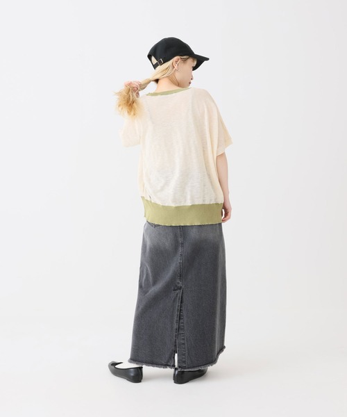 HEART MARKET(ハートマーケット)の「スラブニットドルマンプルオーバー(Tシャツ/カットソー・レディース・ナチュラル/ブラウン系/ネイビー/マスタード/ベージュ系/ブラック系・FREE)」の16枚目の写真