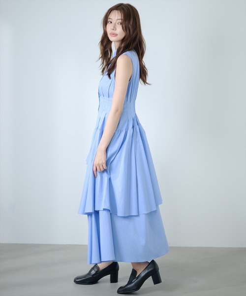 AND COUTURE（アンドクチュール）の「ベアブラウスセットワンピース（ワンピース・レディース・サックスブルー/ネイビー/ブラック/モカ・FREE）」の8枚目の写真