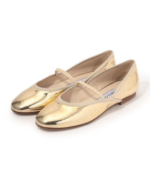 NEBULONI E(ネブローニ)の「【別注】NEBULONI E. BAND FLAT レザーシューズ(バレエシューズ・レディース・ゴールド・38/36/37)」の1枚目の写真