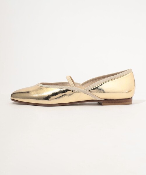 NEBULONI E(ネブローニ)の「【別注】NEBULONI E. BAND FLAT レザーシューズ(バレエシューズ・レディース・ゴールド・38/36/37)」の3枚目の写真