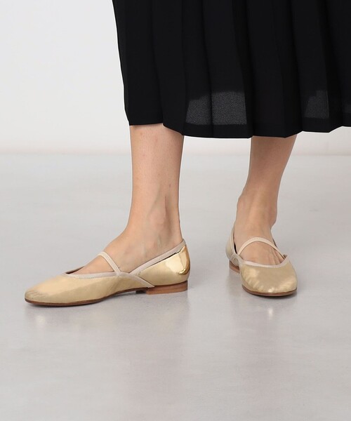 NEBULONI E(ネブローニ)の「【別注】NEBULONI E. BAND FLAT レザーシューズ(バレエシューズ・レディース・ゴールド・38/36/37)」の9枚目の写真